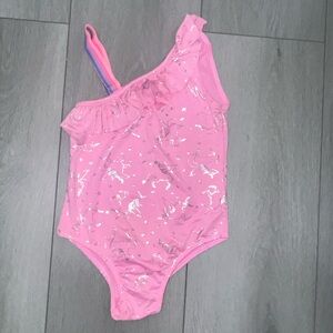 Pink Unicorn Print Swimsuit